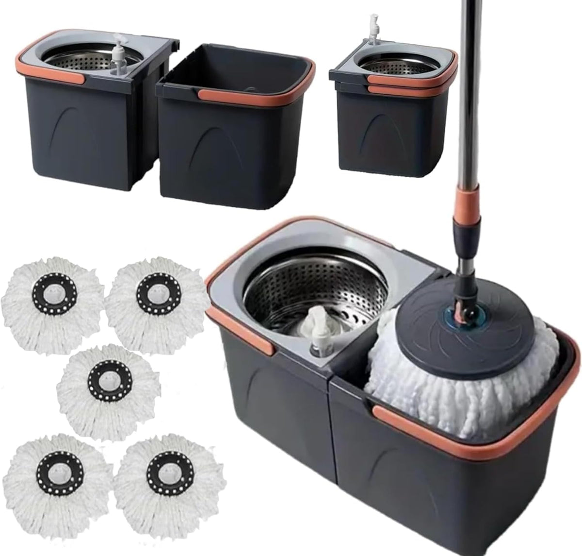 MOP AND BUCKET (3 HEADS ONLY)