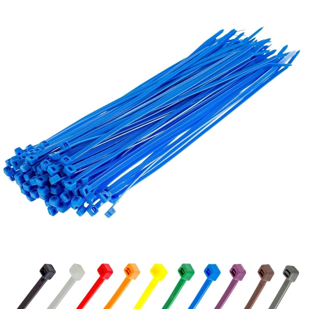 Gocableties Small Silver Cable Ties, 100mm x 2.5mm, Pack of 100, 4” Premium Nylon Zip Ties, Plastic Tie Wraps, Secure Self-Locking Mechanism, for Home, Garden, Office and DIY