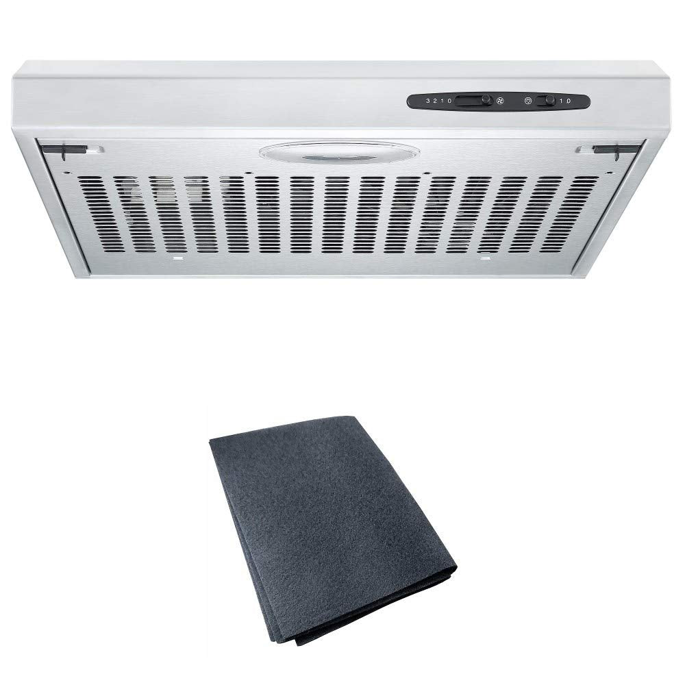 Cookology 50cm Wall Visor Cooker Hood + Ducting Kit - Stainless Steel
