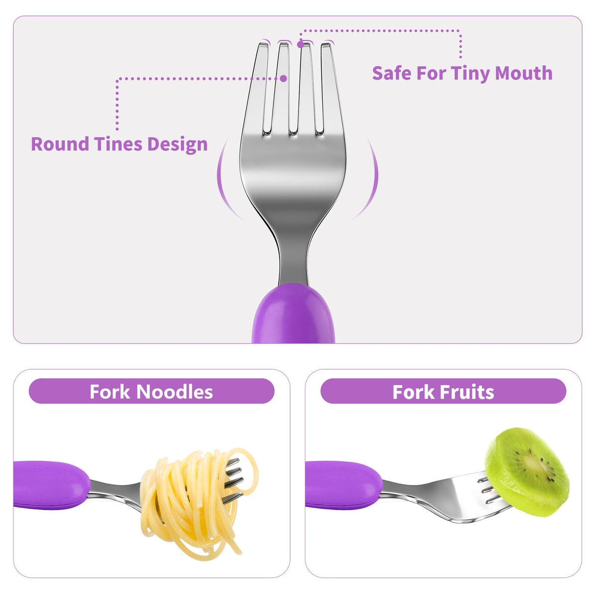 Lehoo Castle Stainless Steel Toddler Cutlery Set, 6-Piece Dinosaur Design