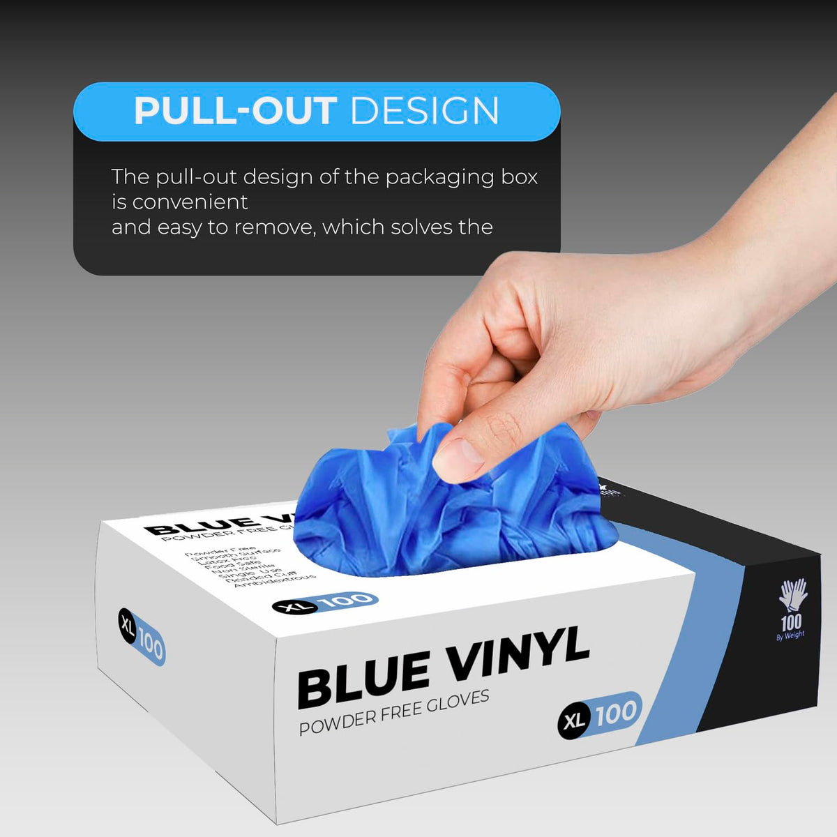 Disposable Gloves, Size S, Pack of 100, Blue Vinyl Gloves, Powder Free, Latex Free, Comfortable Fit, Suitable for Food Handling, Cleaning, Hairdressing & Multi-Purpose Use