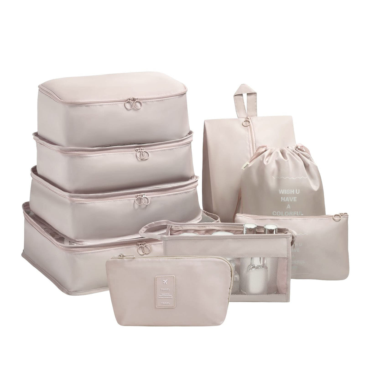 OSDUE Packing Cubes for Suitcase, 8PCS Thickening Travel Organiser Packing Bags Lightweight Travel Accessories Organizers Essentials Clothes Shoes Cosmetics Toiletries Storage Bags