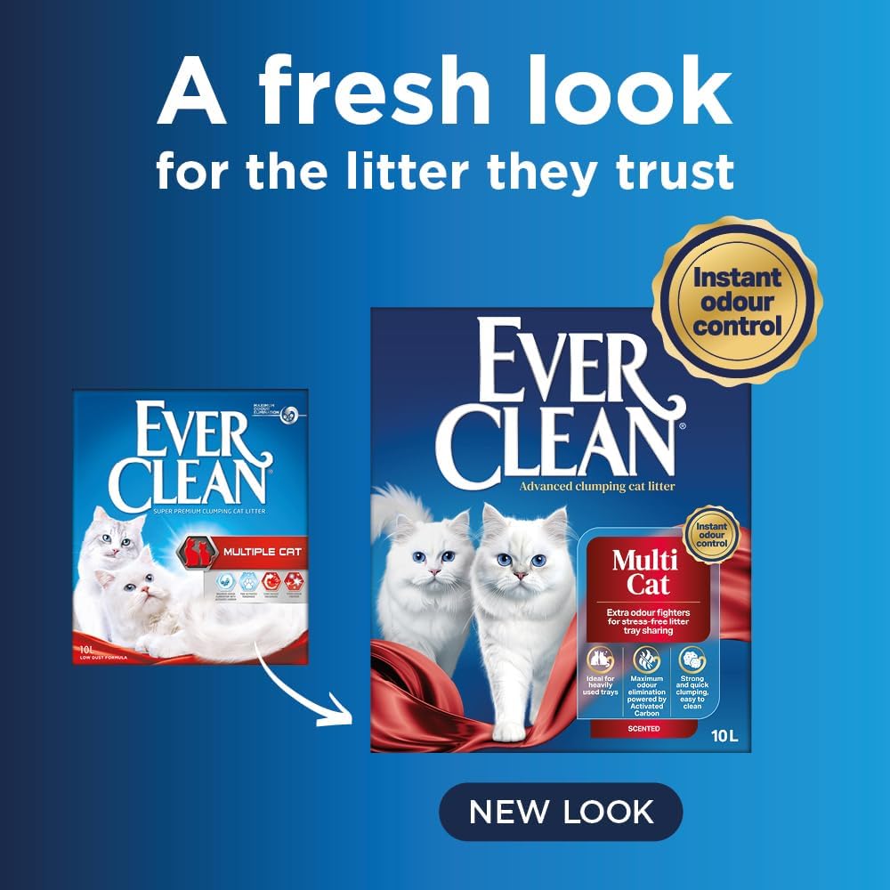 Ever Clean Clumping Cat Litter, Multiple Cat, Scented for long-lasting freshness, Unbeatable Clumping Strength, 10L