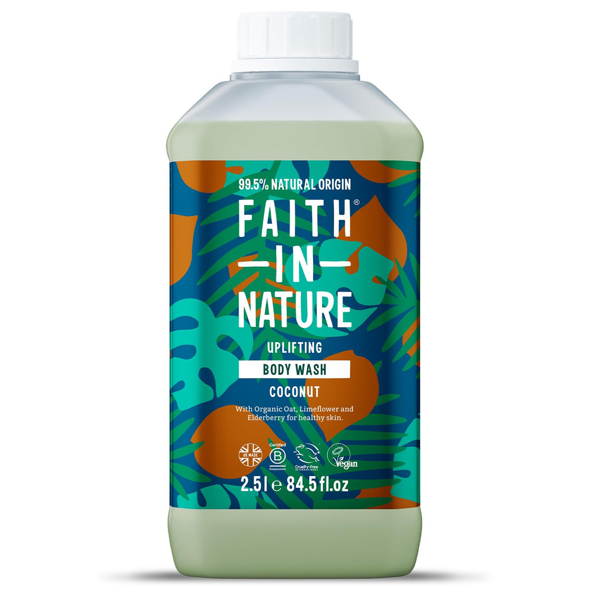 Faith In Nature Natural Fragrance Free Body Wash, Sensitive, Vegan and Cruelty Free, No SLS or Parabens, 400 ml