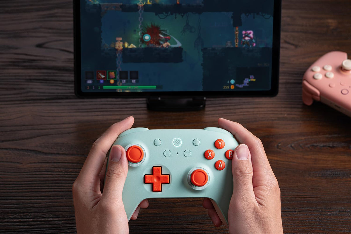 8Bitdo Ultimate 2C Wireless Controller for Windows PC and Android, with 1000Hz Polling Rate, Hall Effect Joysticks and Hall Triggers, and Remappable L4/R4 Bumpers (Peach)