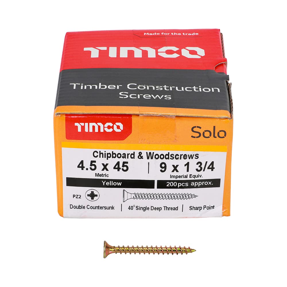TIMCO Solo Chipboard & Woodscrews - Gold - 6.0 x 90mm - 60090SOLOC