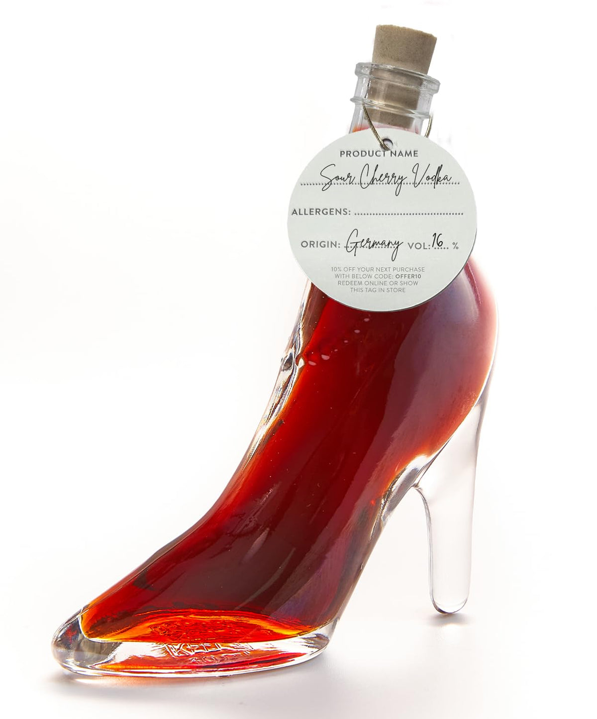 IL GUSTO Pink Vodka in Stiletto – Lady Shoe Glass Bottle 40ml – Premium Fruity Berries Vodka 36% ABV – Unique Gift for Her