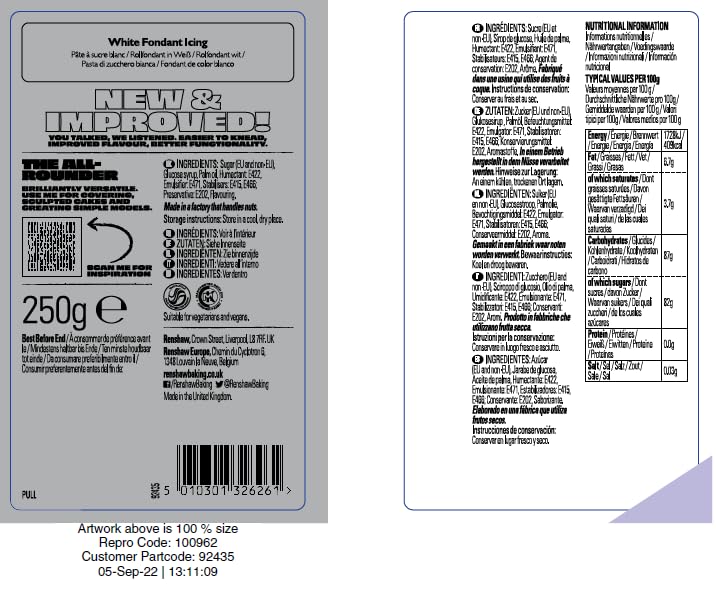 Renshaw White Ready to Roll Fondant Icing, 500 g (Pack of 1)