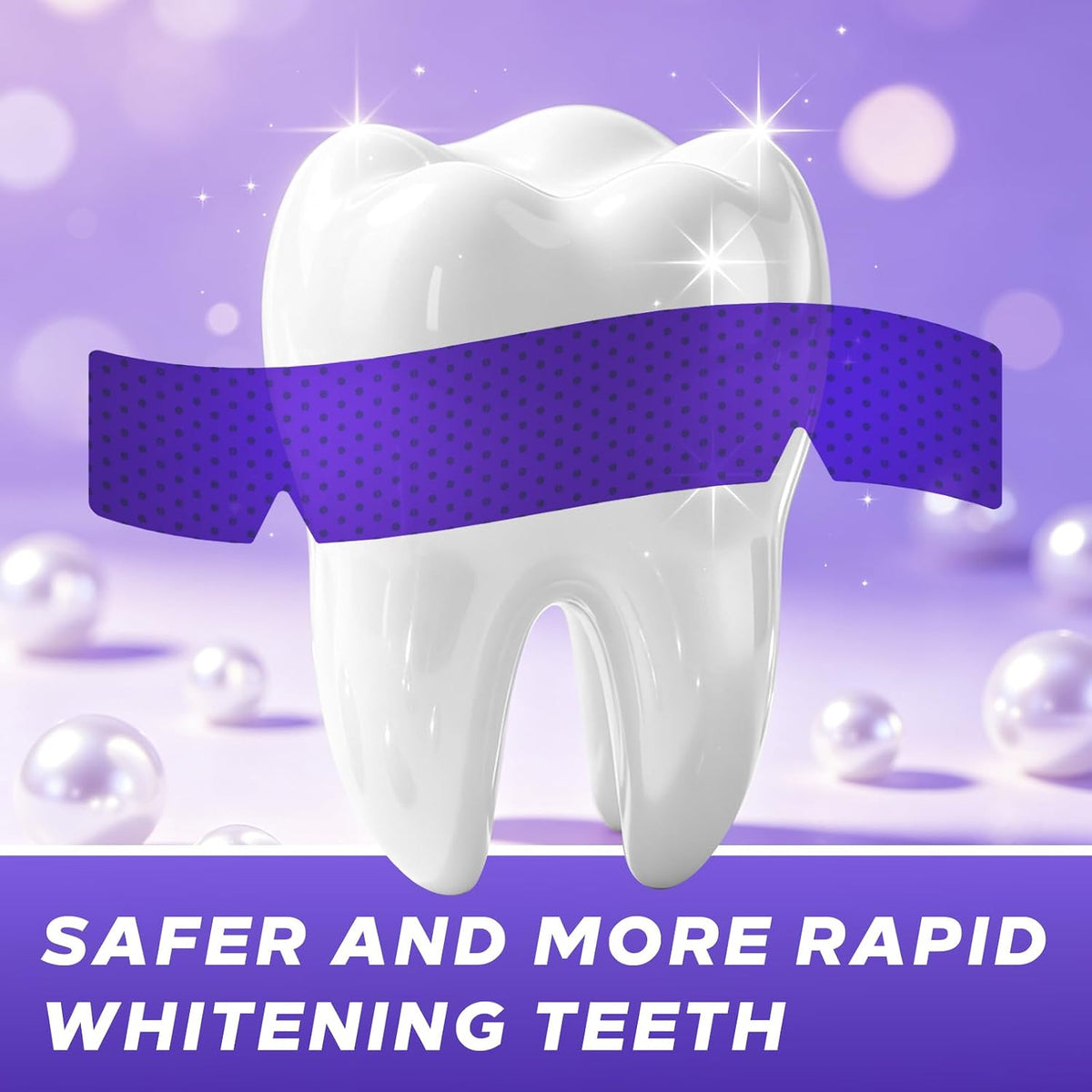 Purple Teeth Whitening Strips 14 Treatments - Enamel-Safe & No-Sensitivity & No-Slip Whitening Strips - Fast Teeth Whitening in 7 Days - Whitening Kit for Coffee, Wine Stains Removal, Mint Flavor