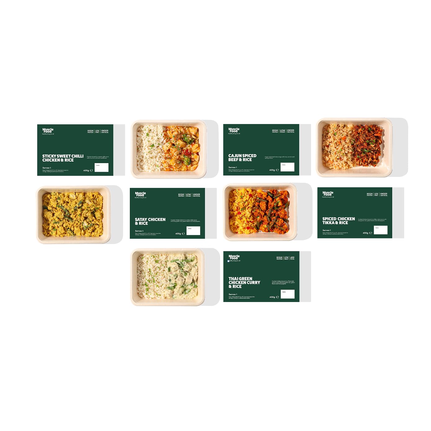 MuscleFood High Protein, Calorie Controlled Ready Meal Bundle | Freezer-Freindly | Delivered Chilled | (7 meals)