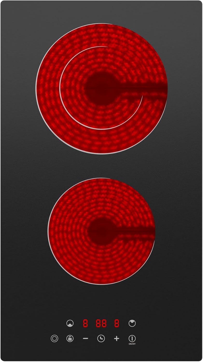 CDV 30cm Ceramic Hob 2 Rings 3200W Dual Ring Built-in Hardwired CDVER322