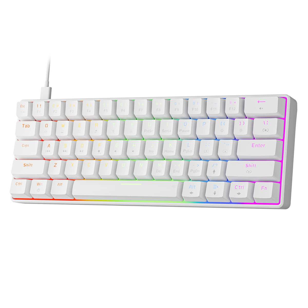 NEWMEN GM611 Gaming Keyboard,60% Percent Mechanical Keyboard Red Switches