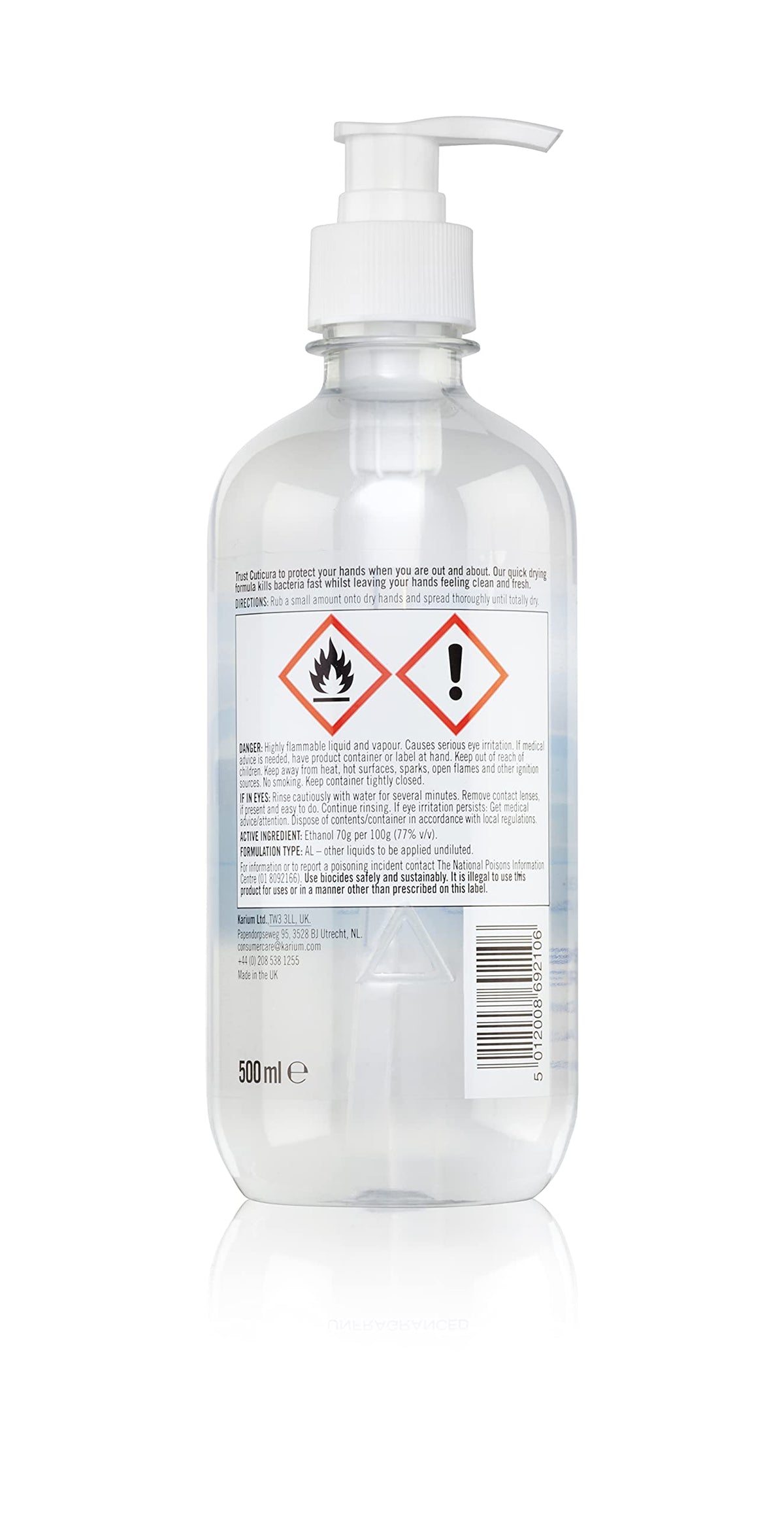Cuticura Original Anti Bacterial Hand Gel 100ml Pack , Clear, 600 millilitre, (Pack of 6)