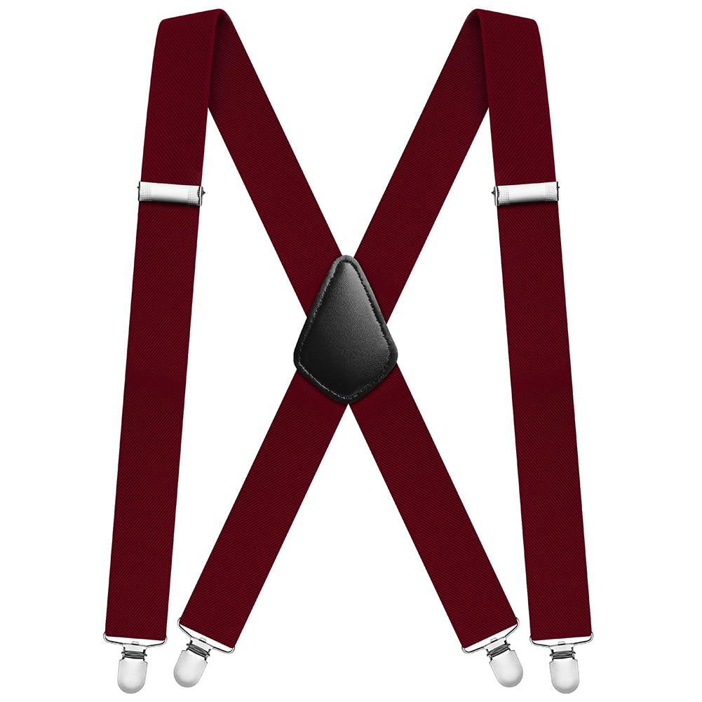 Aomig Mens Braces, Mens Suspenders with Strong Metal Clips, 3.5cm Wide Heavy Duty Suspenders for Men Women Business Wedding Casual