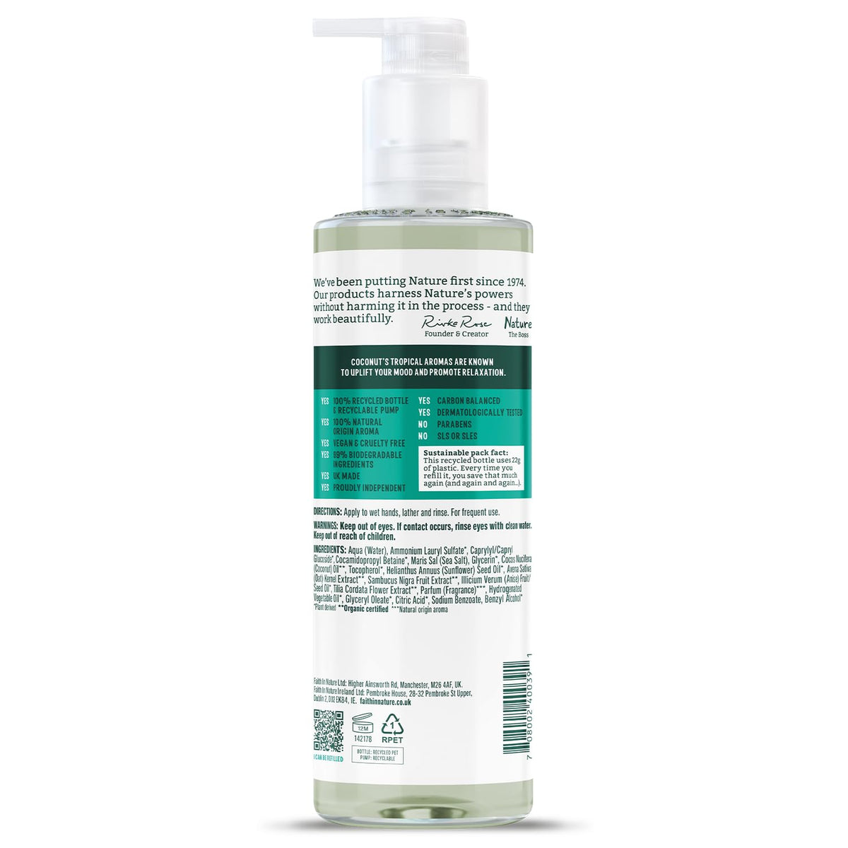 Faith In Nature Natural Aloe Vera and Tea Tree Hand Wash, Nourishing, Vegan and Cruelty Free, No SLS or Parabens, 400 ml