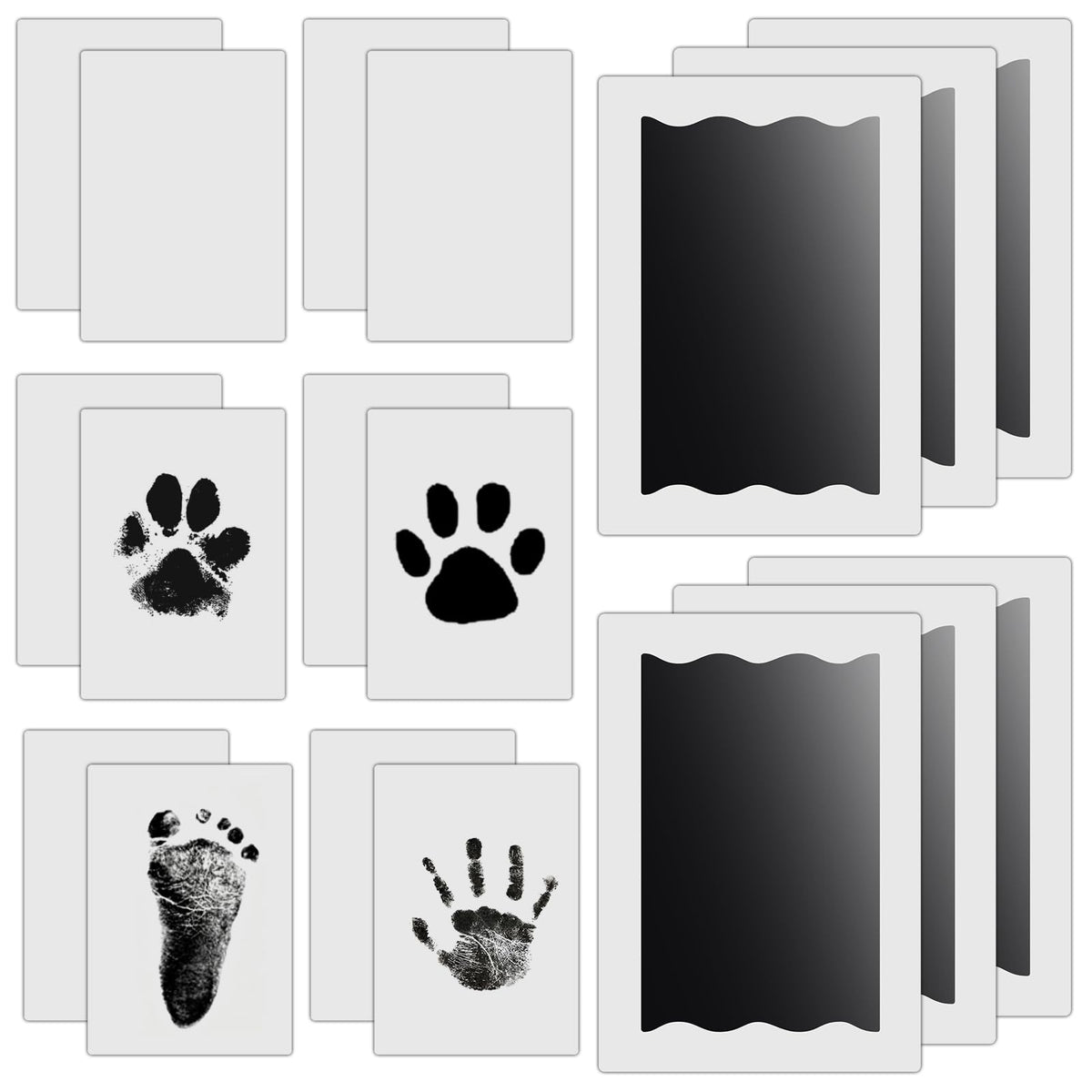 Nabance Baby Hand and Footprint Kit, 3 Inkless Print Pads, 6 Imprint Cards