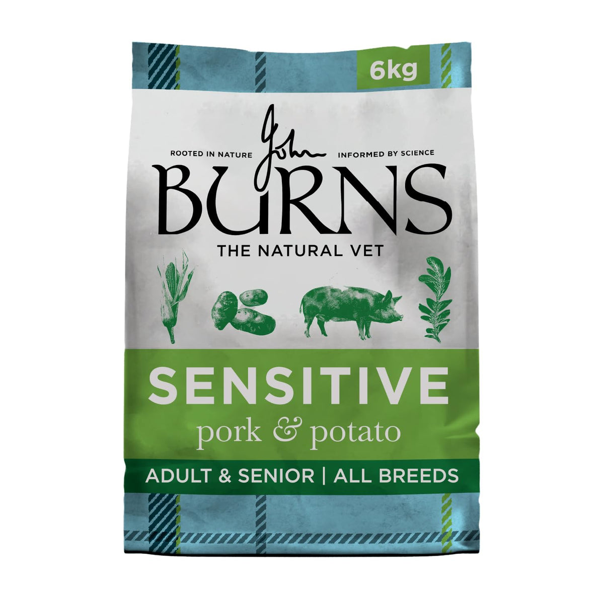 Burns Pet Nutrition Hypoallergenic Complete Dry Dog Food Adult and Senior Dog Sensitive with Pork and Potato 2 kg