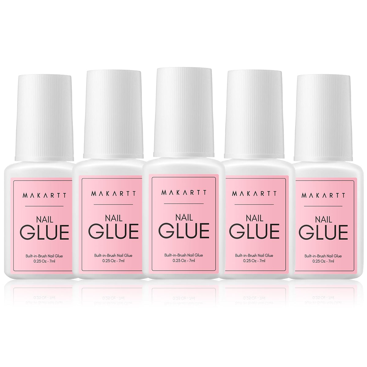 Makartt Extra Strong Nail Glue with Brush – 5s Dries Quickly, Long-Lasting Hold, 7ml Acrylic Adhesive for Nail Tips, Fake Nails & Repairs, No Nail Lamp Needed