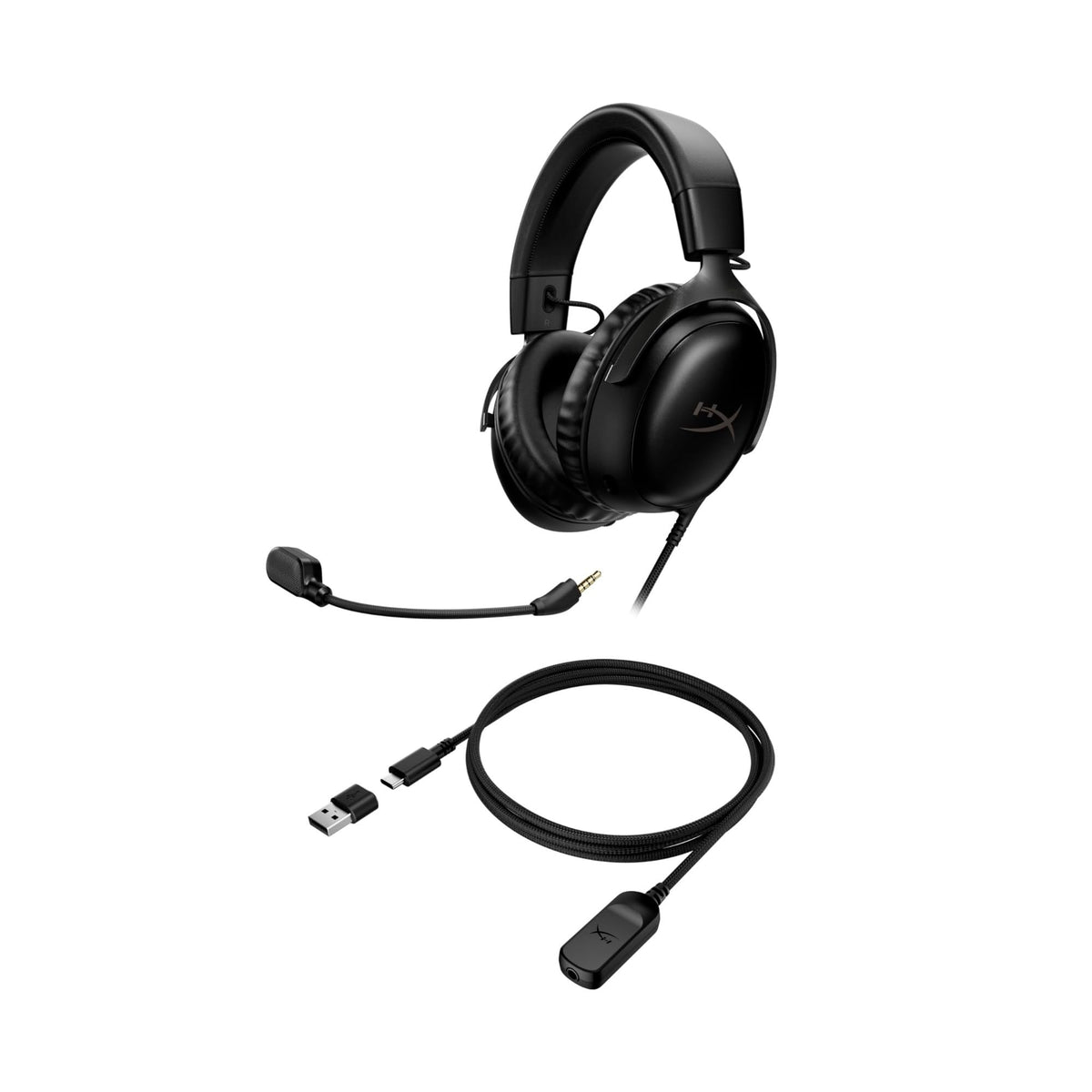 HyperX Cloud III – Wired Gaming Headset, PC, PS5, Xbox Series X|S, Angled 53mm Drivers, DTS, Memory Foam, Durable Frame, Ultra-Clear 10mm Mic, USB-C, USB-A, 3.5mm, Black/Red