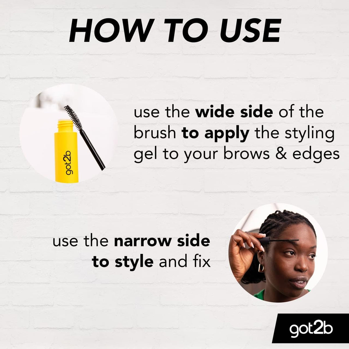 got2b Glued 4 Brows and Edges, Screaming Hold Brow Gel, Clear, 16ml