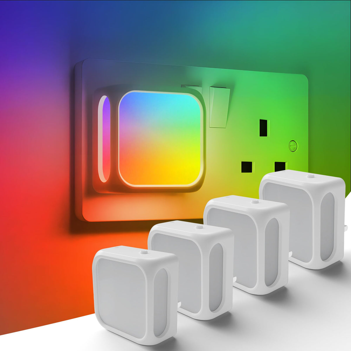 PURSNIC Night Light Plug in Wall, Dusk to Dawn, 3000K Warm White, 4 Pack