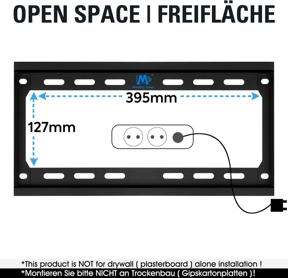 Mounting Dream Fixed TV Wall Bracket for 26-60" TV Max VESA 400x400mm 45kg