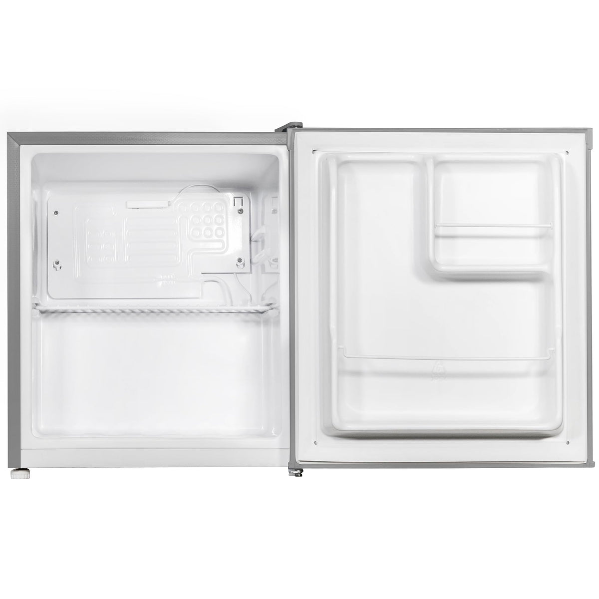 Russell Hobbs Table Top Larder Mini Fridge 66L Capacity, Reversible Door & Adjustable Feet, 0 to 8 Degrees Manual Temperature Control, Silver RH67TTLF0E1SS