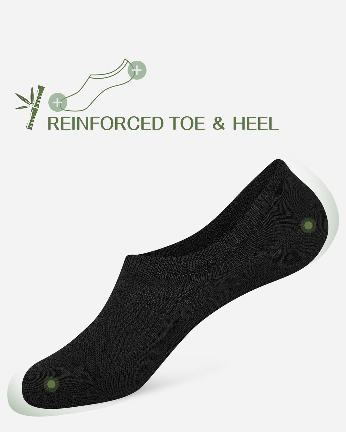 Cirorld Bamboo No Show Socks for Men & Women, 6 Pairs, Non-Slip