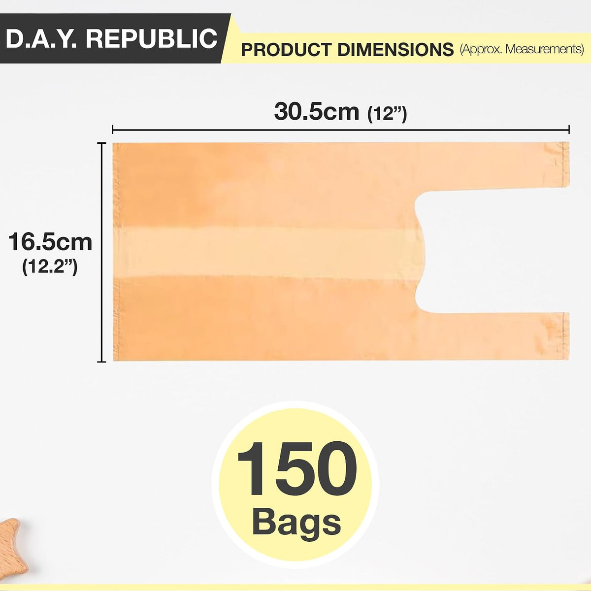 D.A.Y. Republic 150 Nappy Bags Fragranced Diaper Disposal Bags, Tie Handle