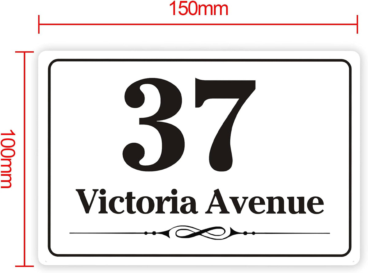 EDSG 4 x Wheelie Bin Stickers, Personalised Bin Numbers for Wheelie Bins, Custom Wheelies Bins Numbers Stickers, Number Sticker with House Number Street Name (Design 2)