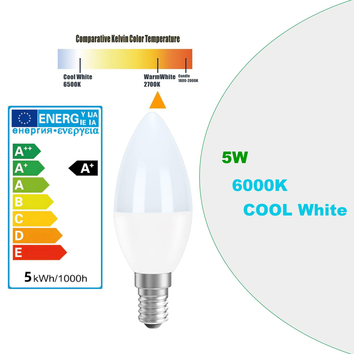 SES E14 Led Light Bulb Warm White,40W Equivalent,Pack of 6