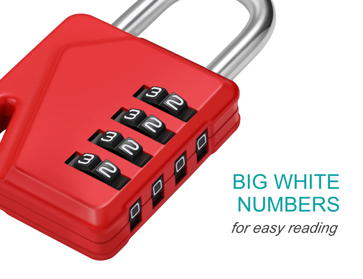 ZHEGE Combination Padlock, 4 Digit Coded Padlock (Sky Blue)
