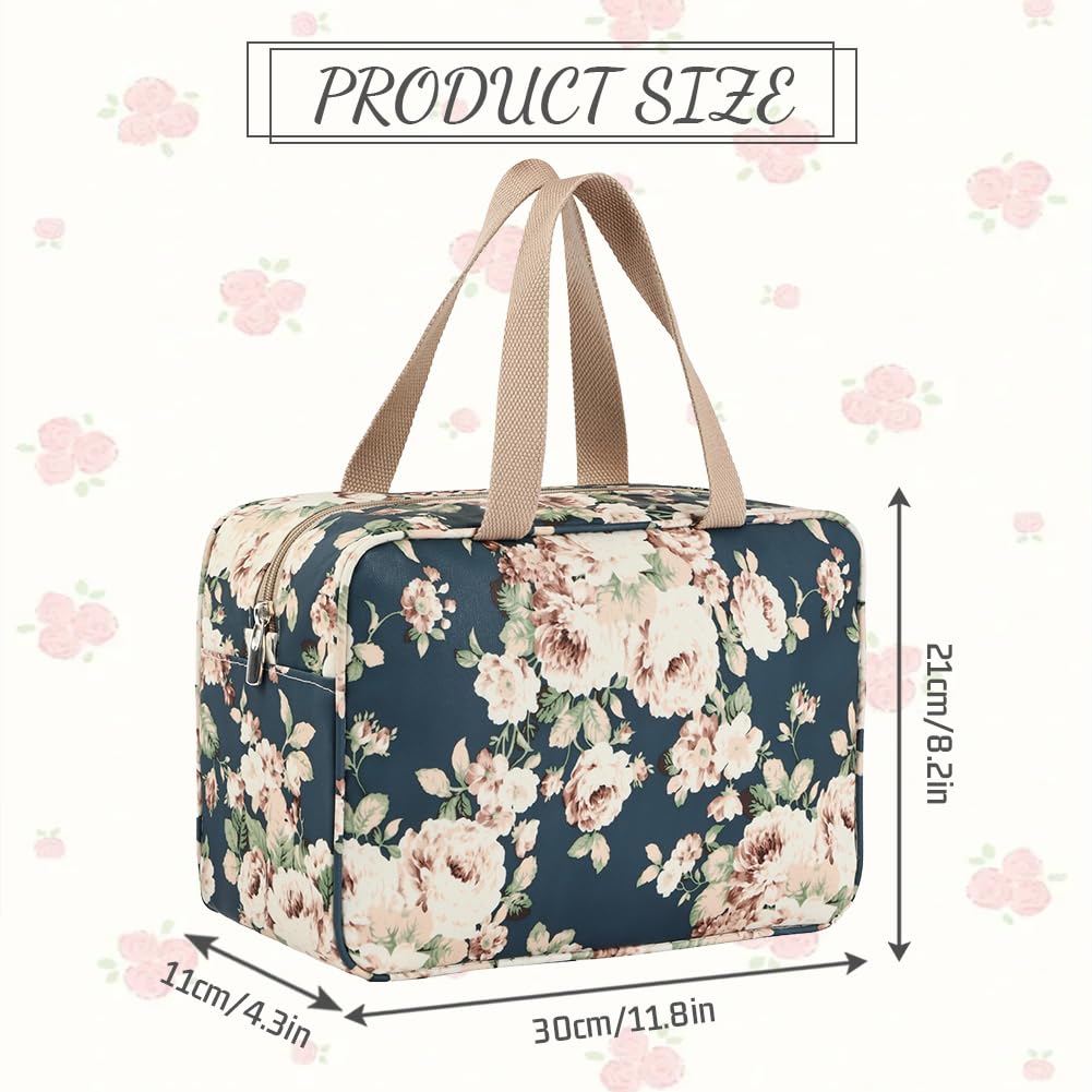 Aucuu Toiletry Bag, Large Full Size Toiletry Bag, Travel Hand-Held Make up Wash Bags, Portable Waterproof Toile-Try Kit, Bathroom Storage Case, Cosmetic Organizer for Travel, Camping for Women Girl