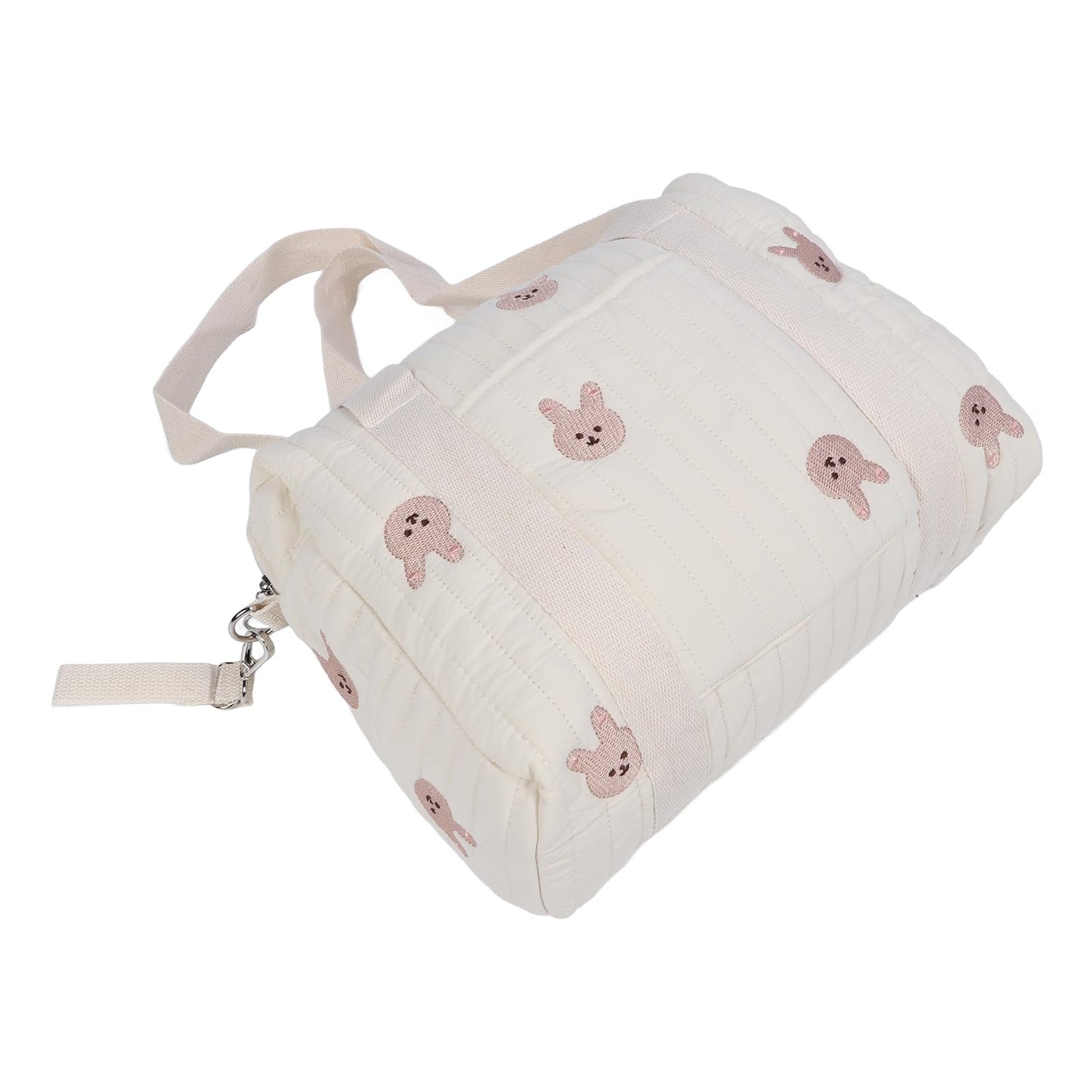 Baby Stroller Storage Bag, Cotton Cloth Reusable Handbag Pram Organiser Bag Multifunctional Pushchair Organiser with Zipper Pockets for Pram Travel 32x12x25cm (#3)