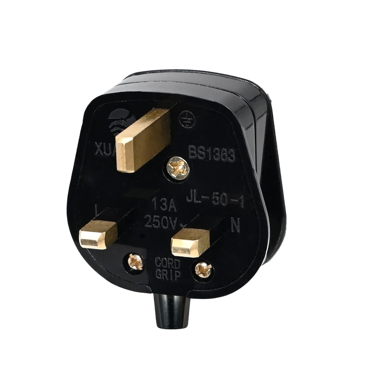 Double Dragon 13 Amp UK 3-Pin Plug | Heavy-Duty Rewireable Electrical Plug | Durable & Safe PC Flame Retardant Material | BS1363 & BSI Certified | Cord Grip for Secure Wiring (Pack of 2, Black)