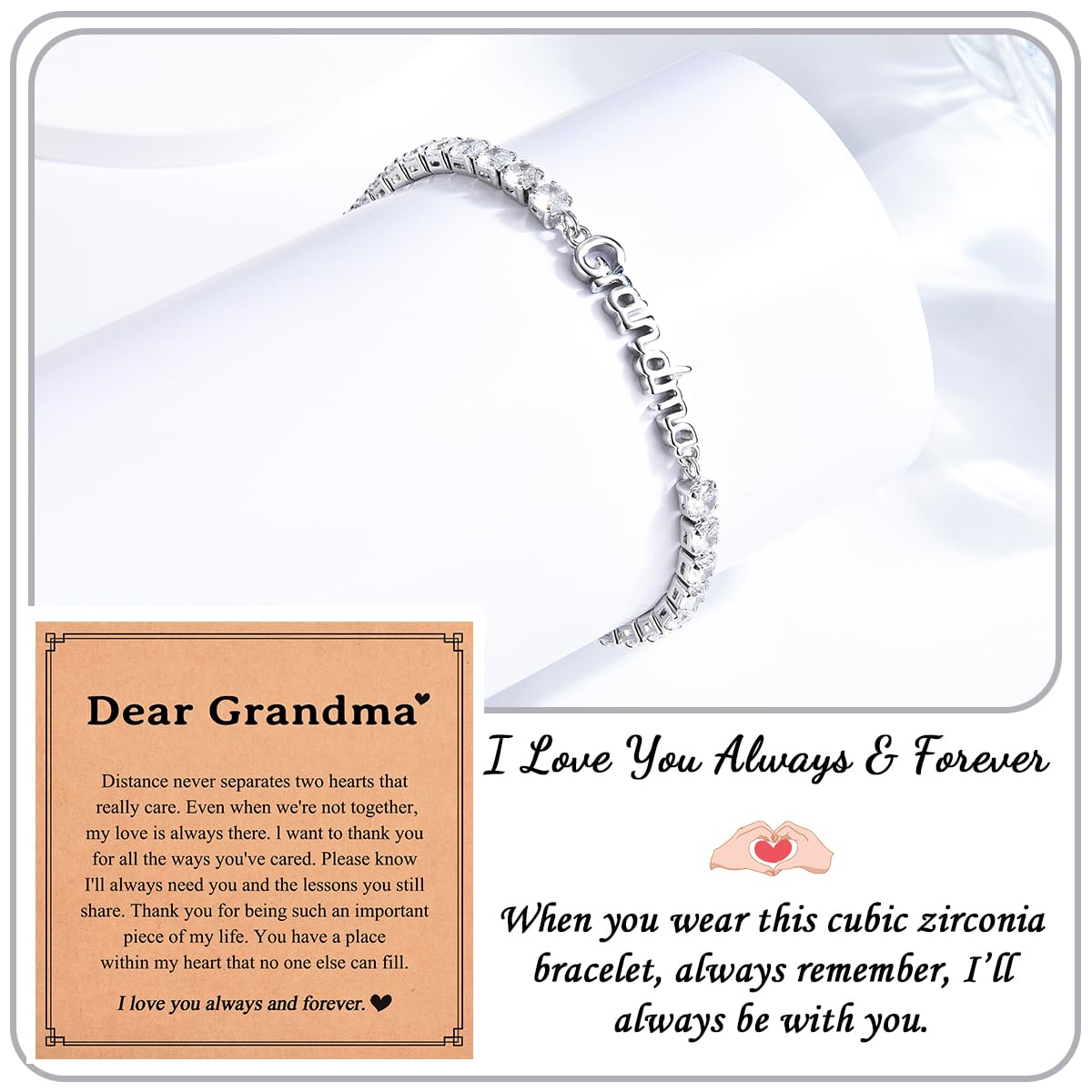 Birthday Gifts for Women Girls, Sparkling Cubic Zirconia Tennis Bracelet Gifts, Christmas Mothers Day Graduation Presents for Her