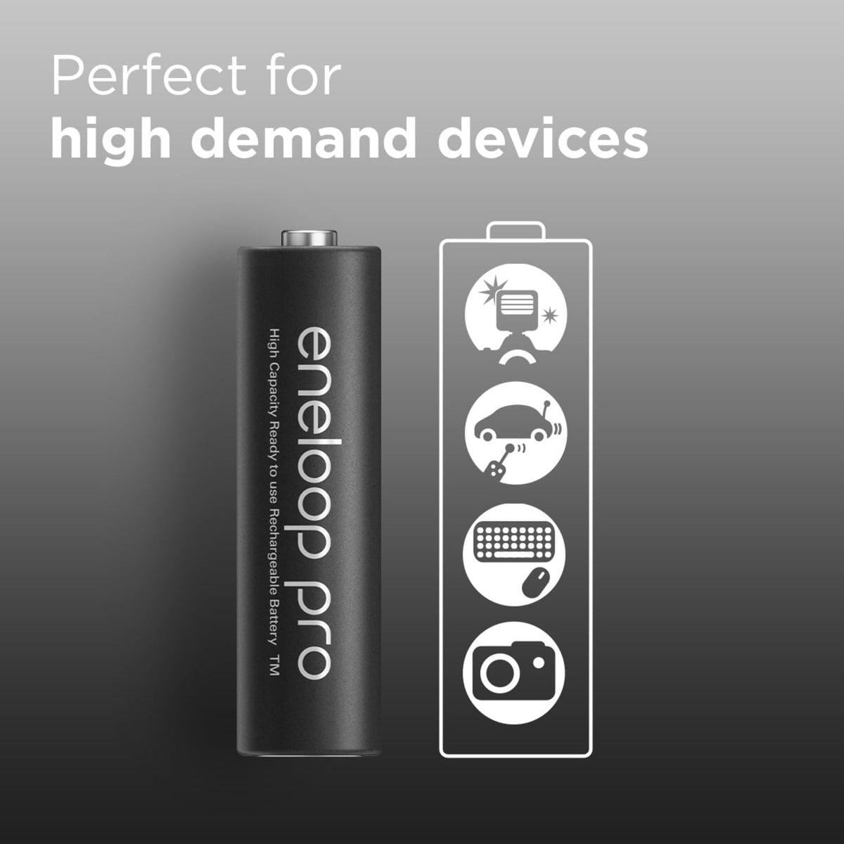 eneloop pro Rechargeable AA Batteries (4 Pack) 2500 mAh NiMH