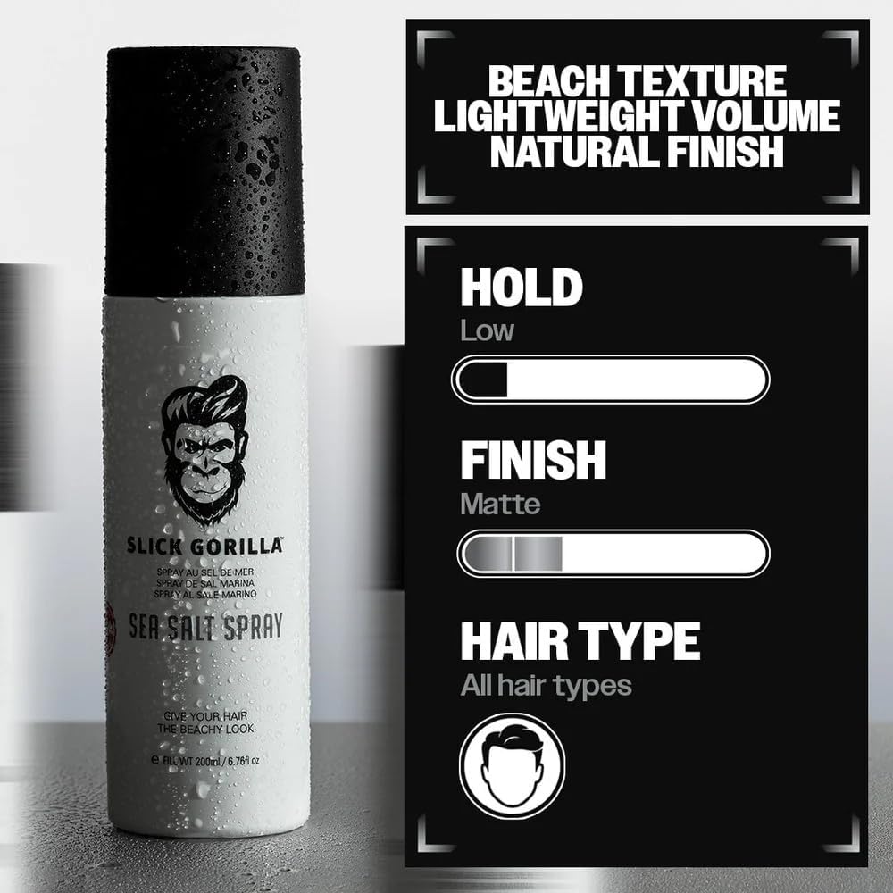 Slick Gorilla Sea Salt Spray for Men 200ml, Matte Texture Spray