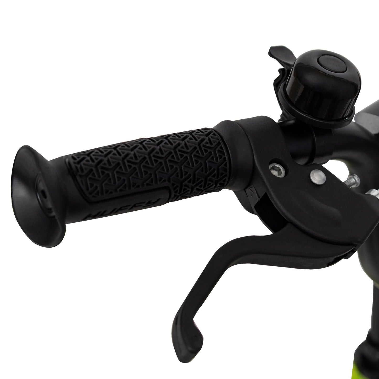 Huffy Pro Thunder Kids Bike 16" with Stabilisers, Bell & Handlebar Pad — Green