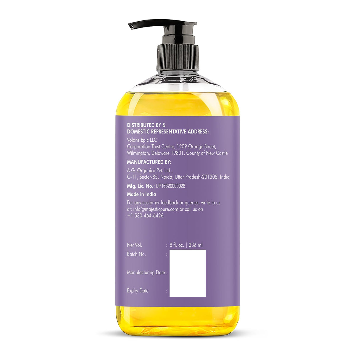 Majestic Pure Vitamin E Oil 100% Pure and Natural Oil - 236 ml