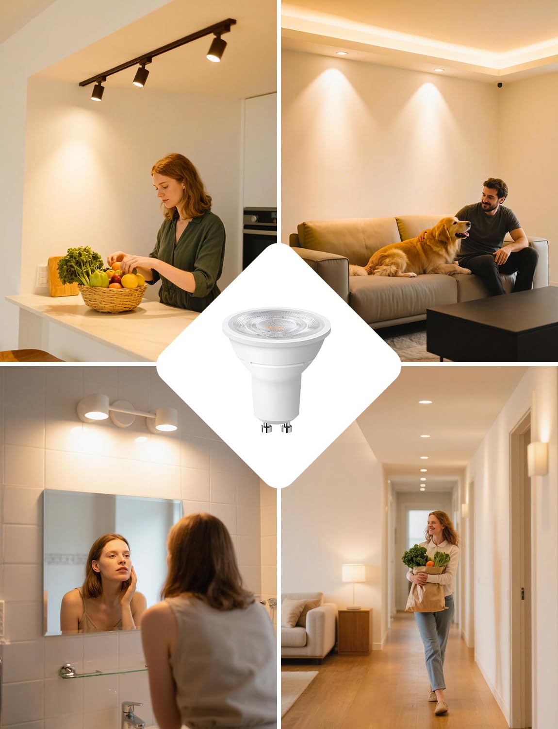 Lepro GU10 LED Bulbs Warm White, Energy Class A, 2W=50W, 50000H Long Life