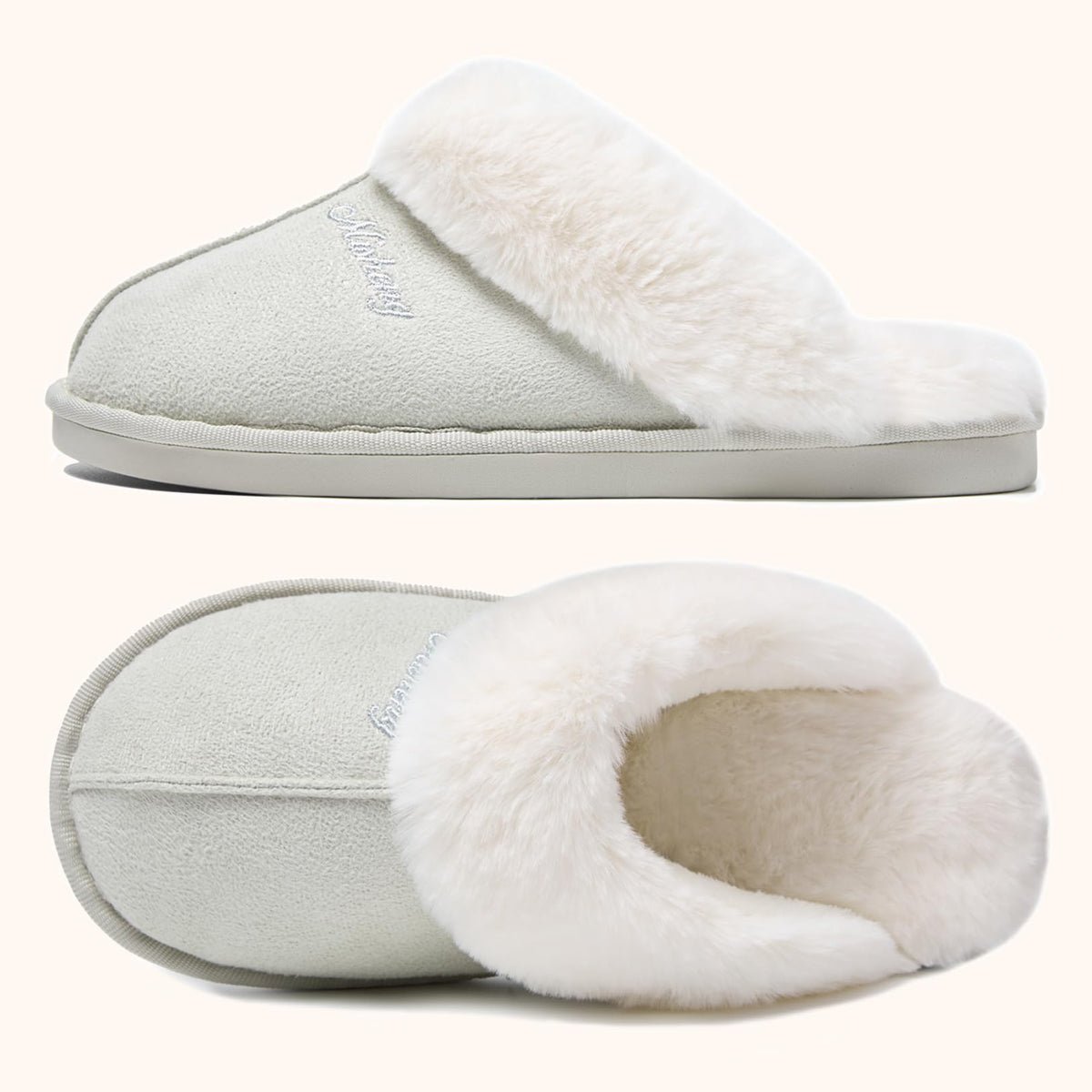 Misolin Womens Slippers With Memory Foam Fluffy Slip-on House
