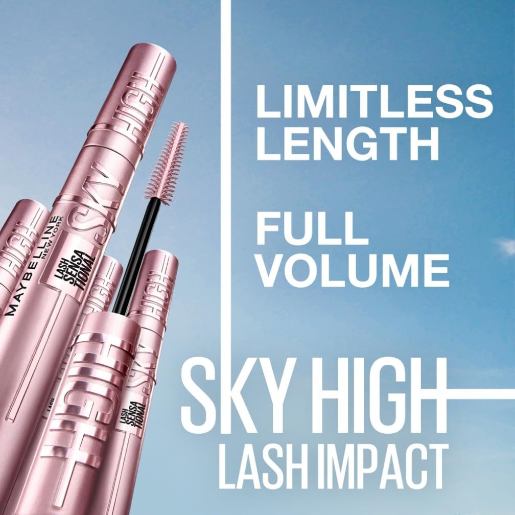 Maybelline Mascara, Lash Sensational Sky High Volumizing Thickening, Black