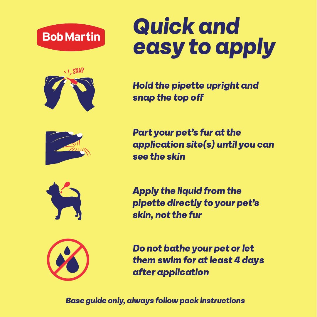 Bob Martin Clear Spot On Flea Treatment for Small Dogs (2-10kg) - Kills Fleas & Ticks (3 Pipettes)