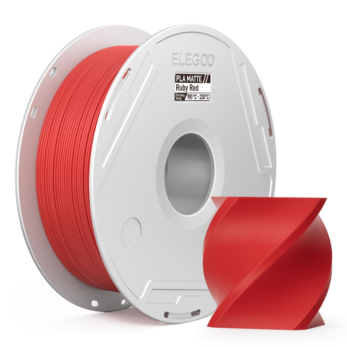 ELEGOO PLA Basic Refill 3D Printer Filament 1.75mm Red 1KG, Easy Storage