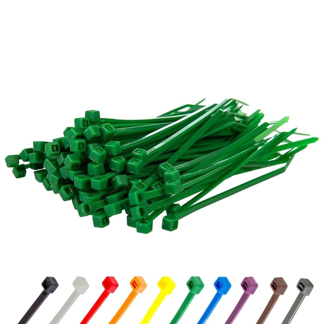 Gocableties Small Silver Cable Ties, 100mm x 2.5mm, Pack of 100, 4” Premium Nylon Zip Ties, Plastic Tie Wraps, Secure Self-Locking Mechanism, for Home, Garden, Office and DIY