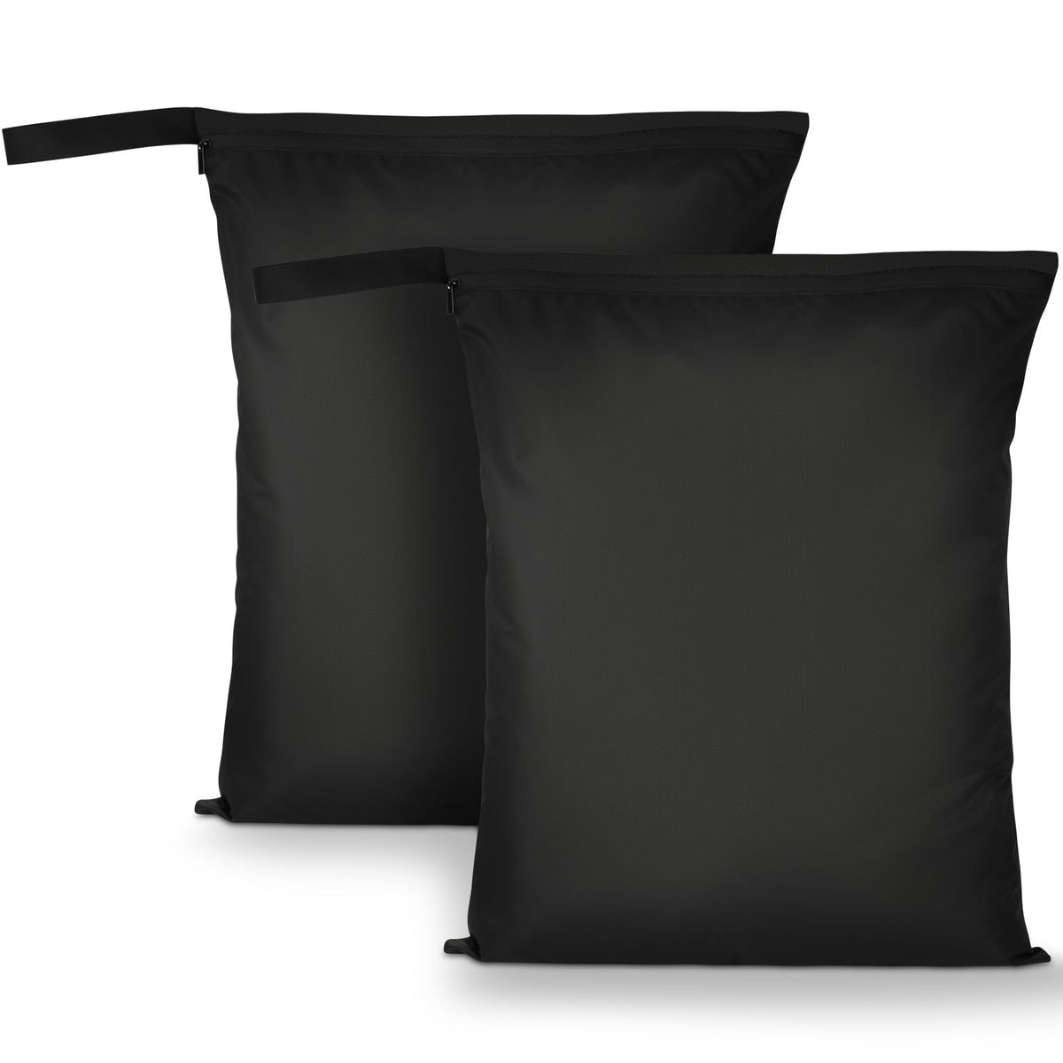 2PCS Wet Bags for Baby Items, Wet Swimsuits, Beach, Camping(Black)