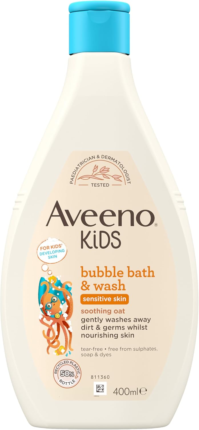 Aveeno Kids Bubble Bath & Wash for Sensitive Skin (1 x 400ml)