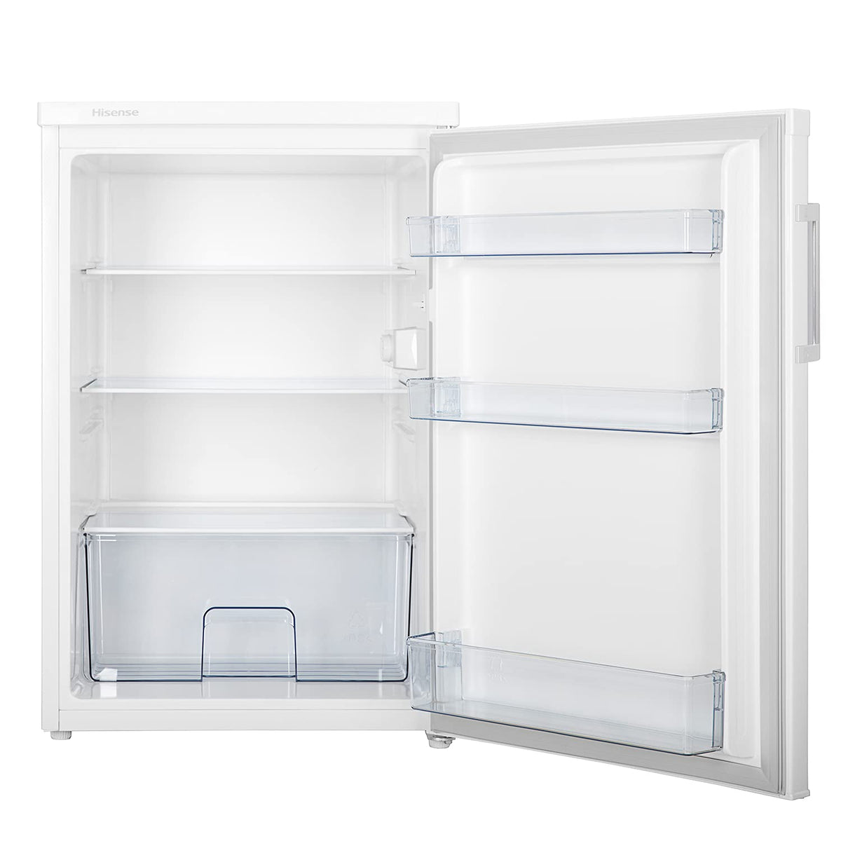 Hisense FV105D4BW21 56cm Under-Counter Freezer, 82-Litre Capacity, Reversible Door, 3 Freezer Drawers, White, E Rated