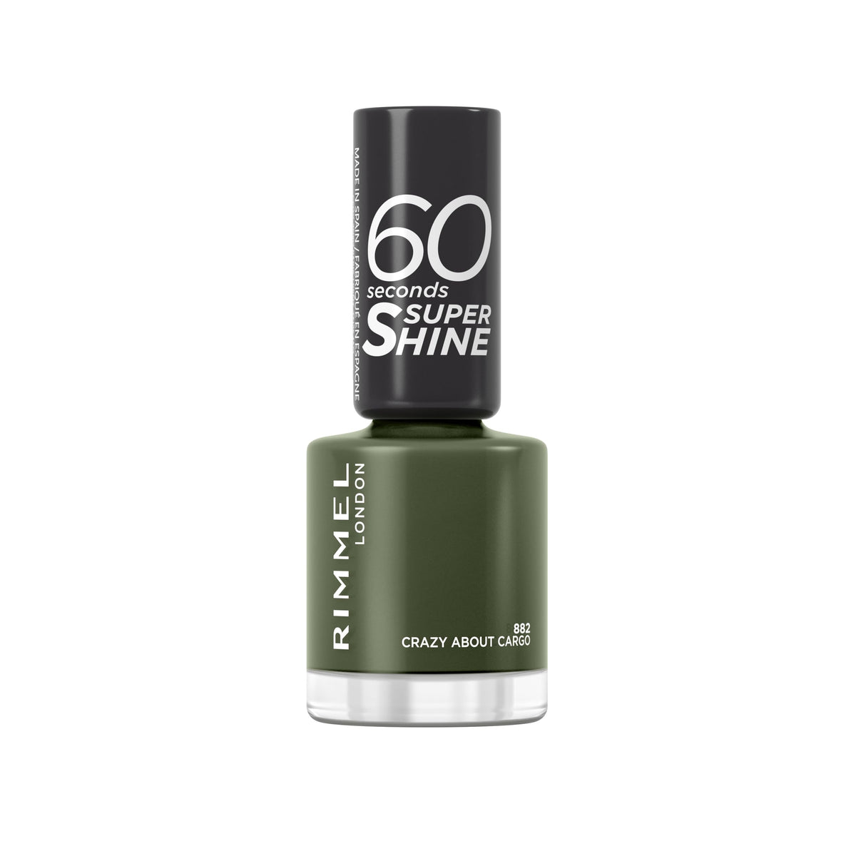 Rimmel 60 Seconds Super Shine Nail Polish, 740 Clear, Quick-Dry Nail Polish, Ultra-Shiny Finish, Easy to Apply, Vibrant Colour, Long-Wearing, Improved Formula, Vegan, 8ml
